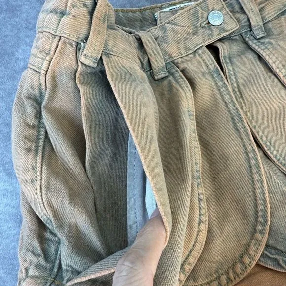 Free People We The Free Prince Street Flap Micro Shorts Size 27 Women's Acid NWT