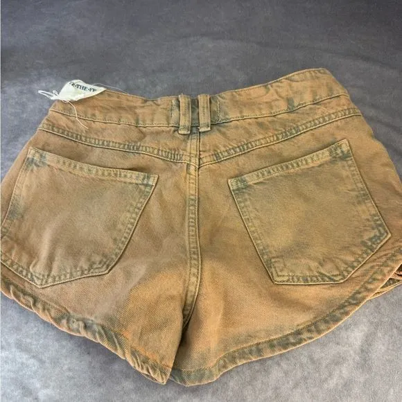 Free People We The Free Prince Street Flap Micro Shorts Size 27 Women's Acid NWT