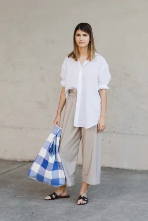French Cuff Cotton  Crop Pants