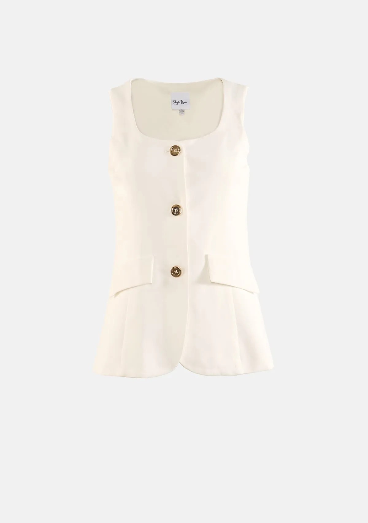 Front Button Vest Top