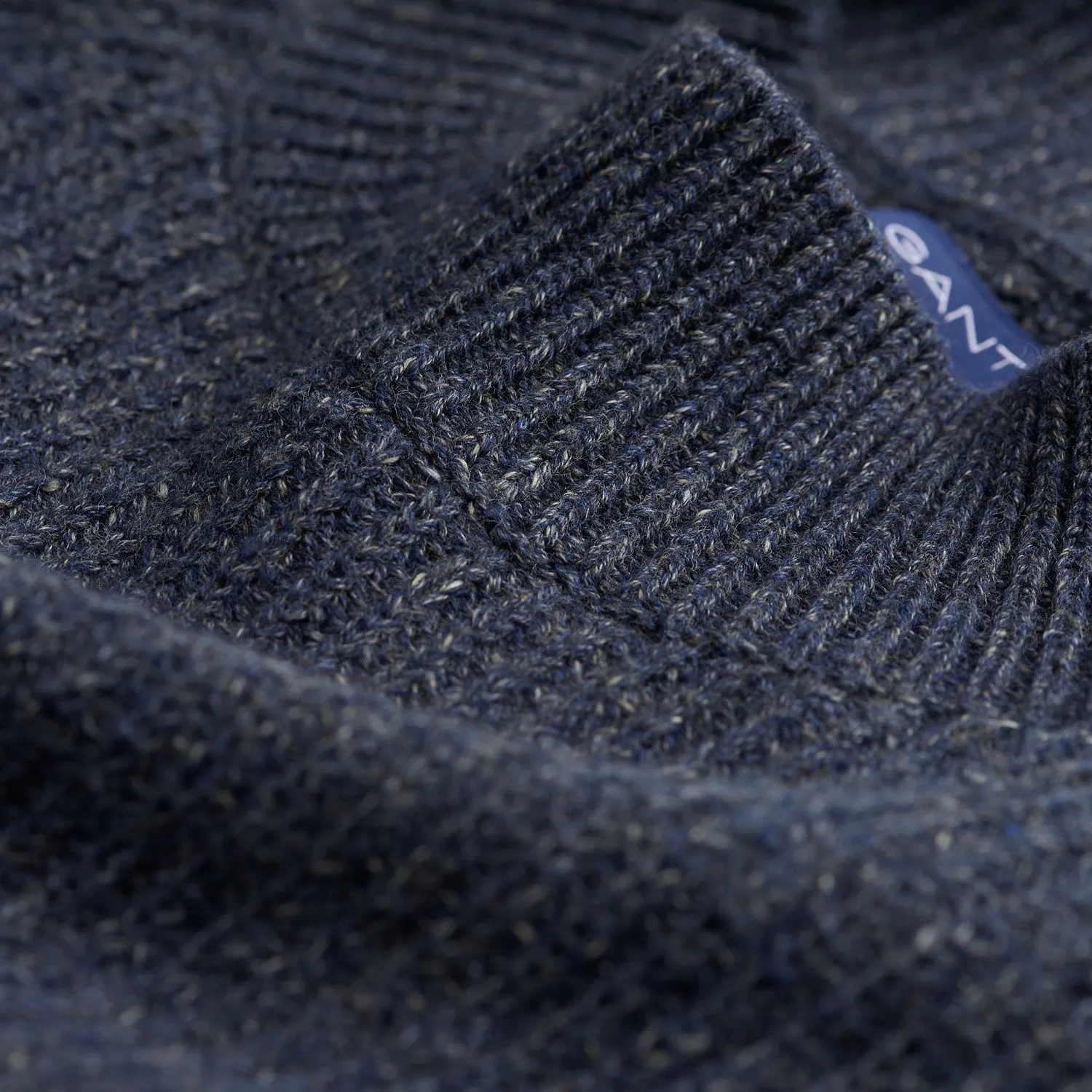 GANT Men's Denim Blue Melange Raglan Rib Crew 85217 Size M $155 NWT