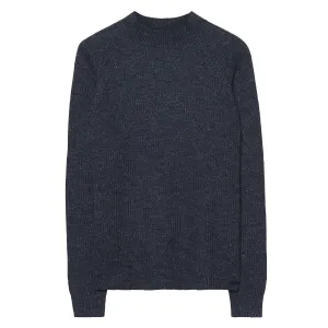 GANT Men's Denim Blue Melange Raglan Rib Crew 85217 Size M $155 NWT