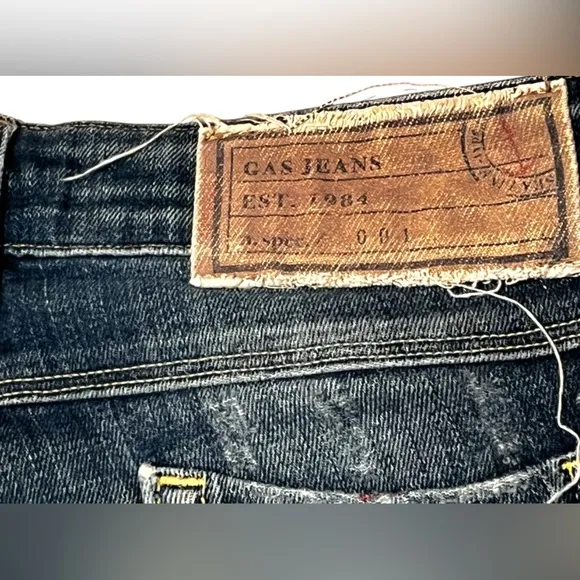 Gas Women’s Jean Shorts Italian Blue Denim Size 30