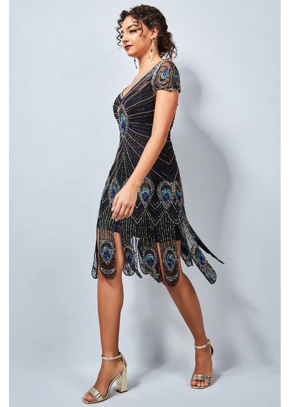 Gatsbylady Amelia Peacock 20's Flapper Dress