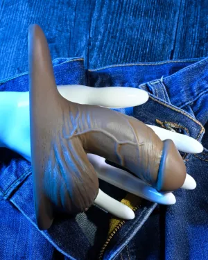 Gender X 4 Inch Ultra Realistic Silicone Packer with Wide Base - Chocolate
