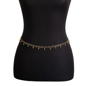 Geometric Minimalist Ball Tassel Hoop Belly Chain