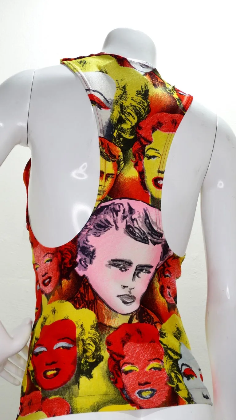 Gianni Versace 1991 Marilyn Monroe & James Dean Pop Art Tank Top