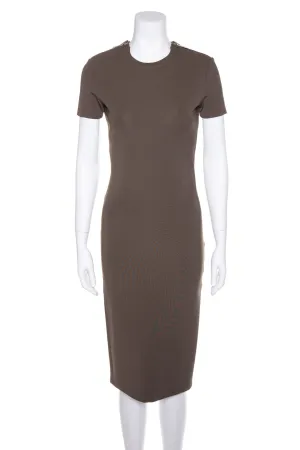 Givenchy Green Fitted Zipper Shoulder Detail Dress SZ 38