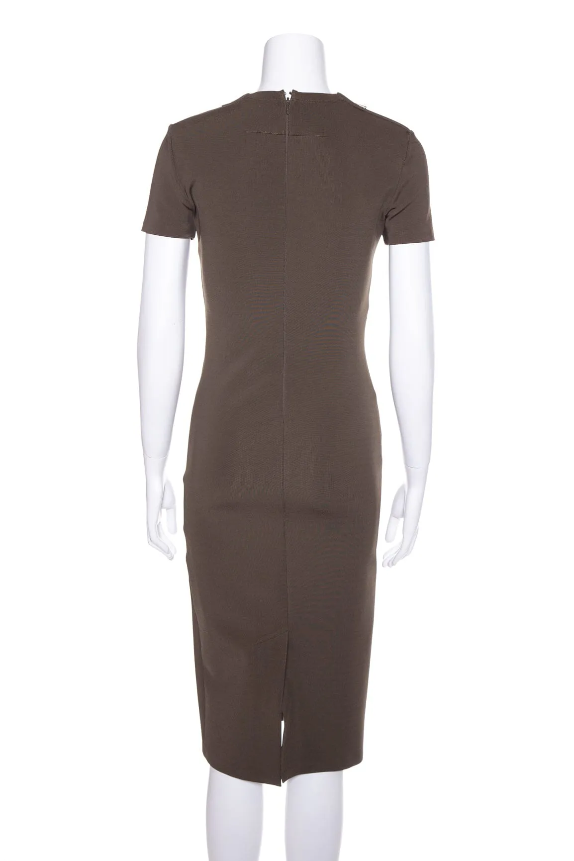 Givenchy Green Fitted Zipper Shoulder Detail Dress SZ 38