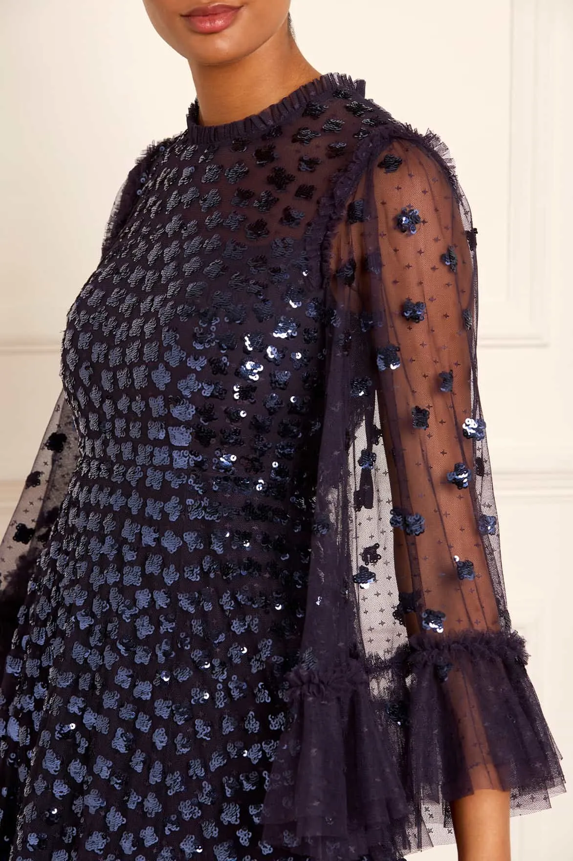 Glisten Long Sleeve Ankle Gown