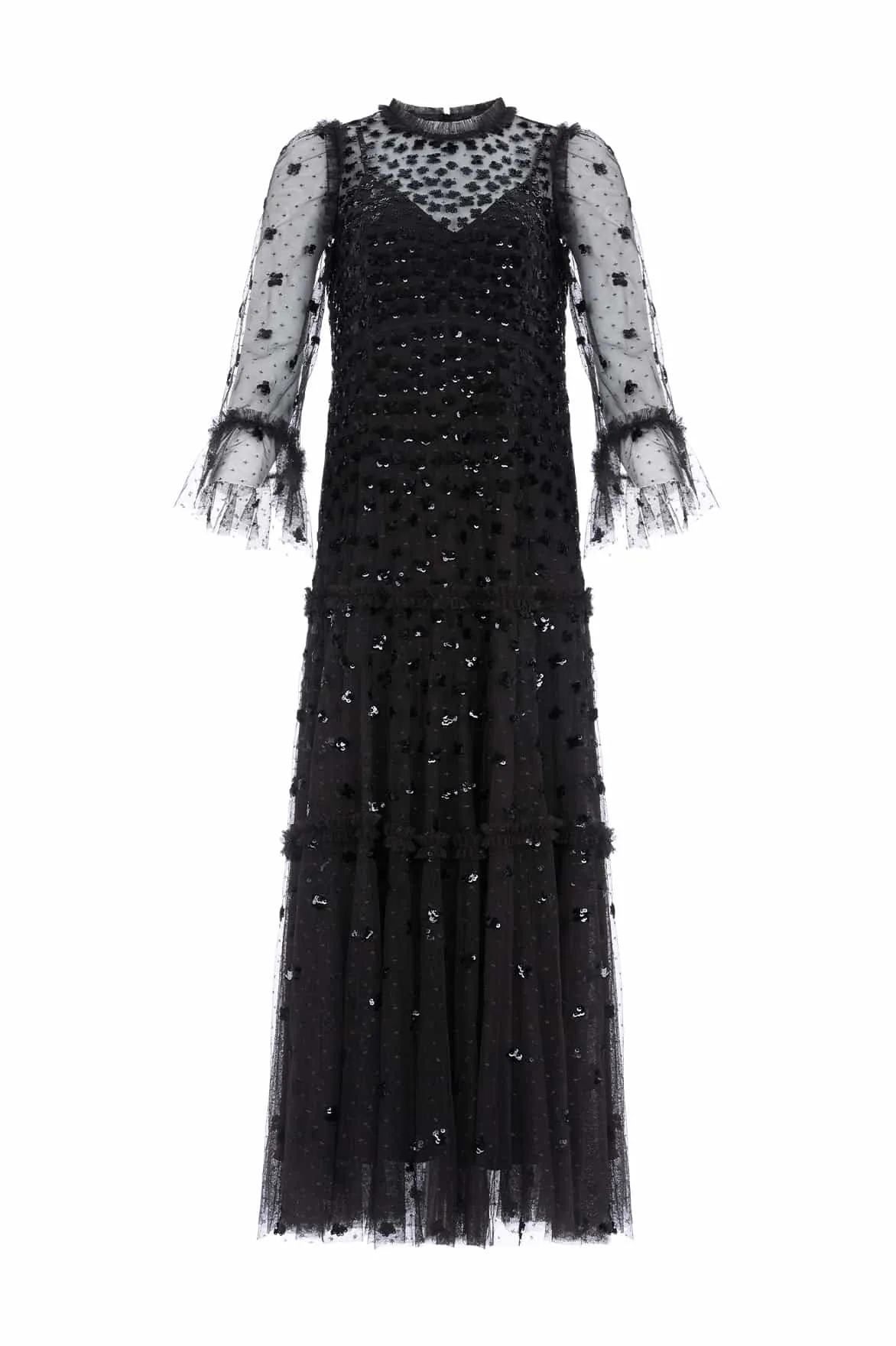 Glisten Tiered Ankle Gown