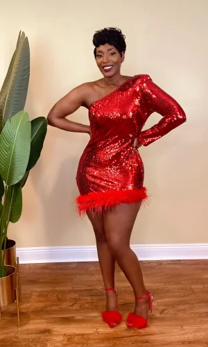 GLITZ AND GLAM DRESS (RED)