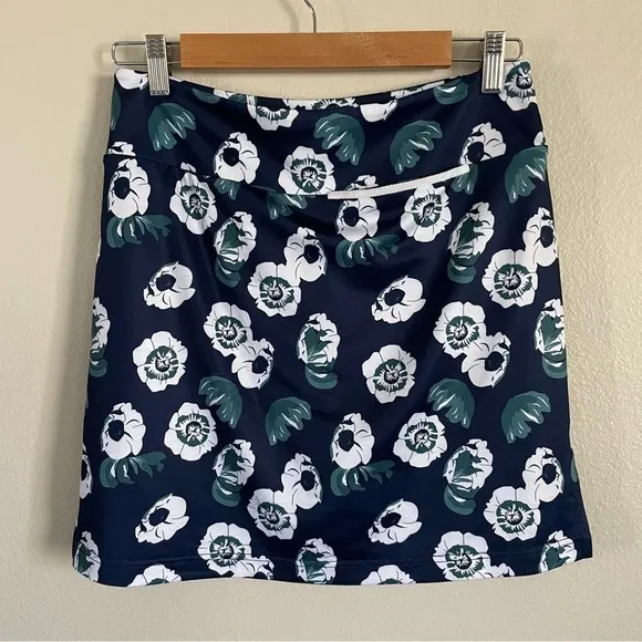 Golftini Night Moves Floral Print Golf Skort Navy Size Small NWT