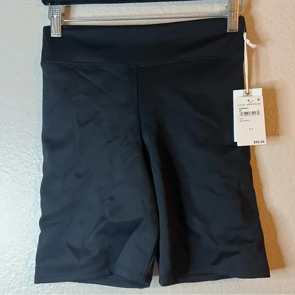 GOOD AMERICAN COMPRESSION SWIM SHORTS/ BIKE SHORTS NWT BLACK 2 (Medium) $95