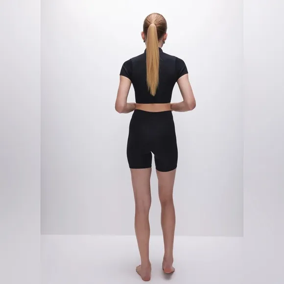 GOOD AMERICAN COMPRESSION SWIM SHORTS/ BIKE SHORTS NWT BLACK 2 (Medium) $95
