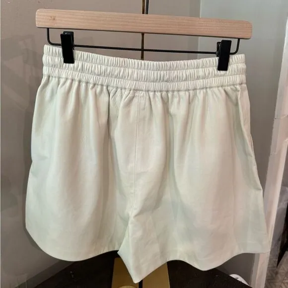 Good American better than leather High waisted shorts.