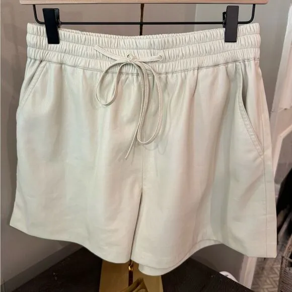 Good American better than leather High waisted shorts.