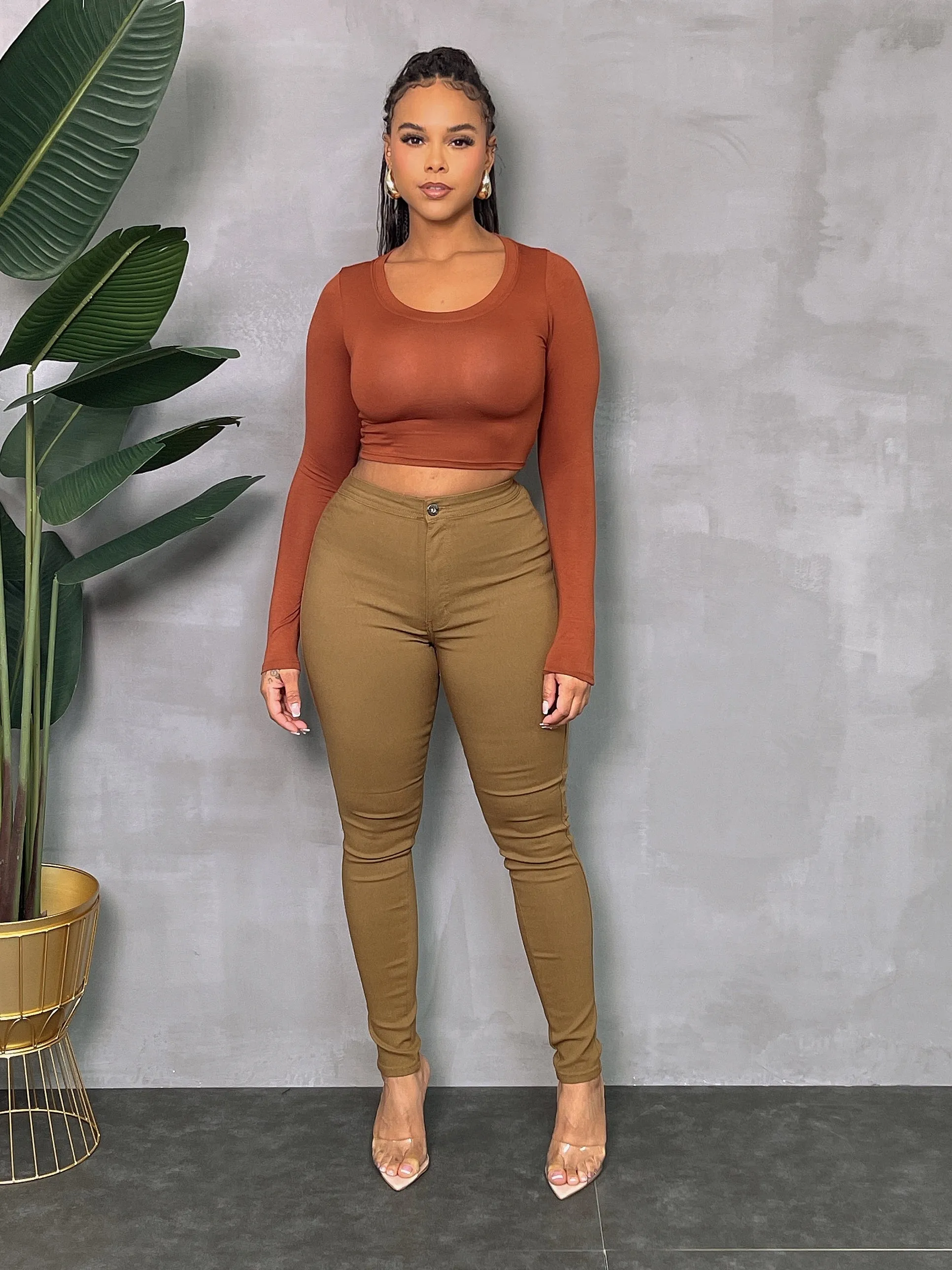 GP2100P-High Waist Stretch Pants (4 PCS)
