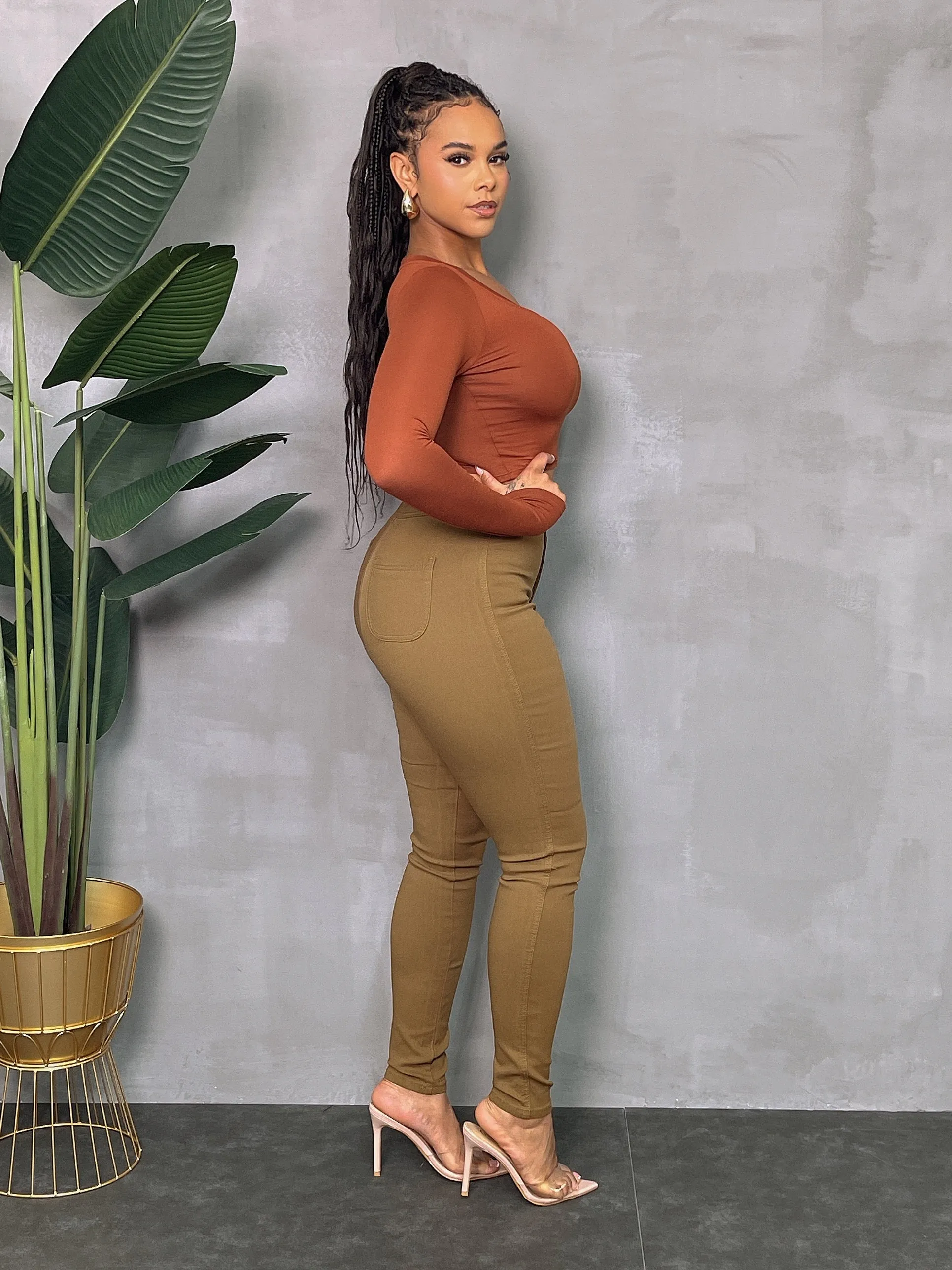 GP2100P-High Waist Stretch Pants (4 PCS)