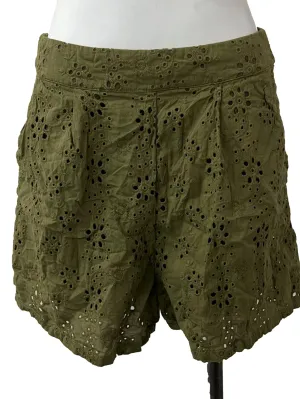 Green Eyelet Shorts