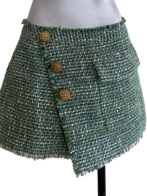 Green Tweed Skorts