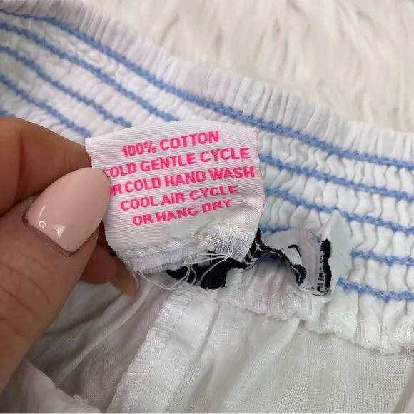 Gretchen Scott Dynasty Hand Embroidered Shorts Size XXS White Blue Boho