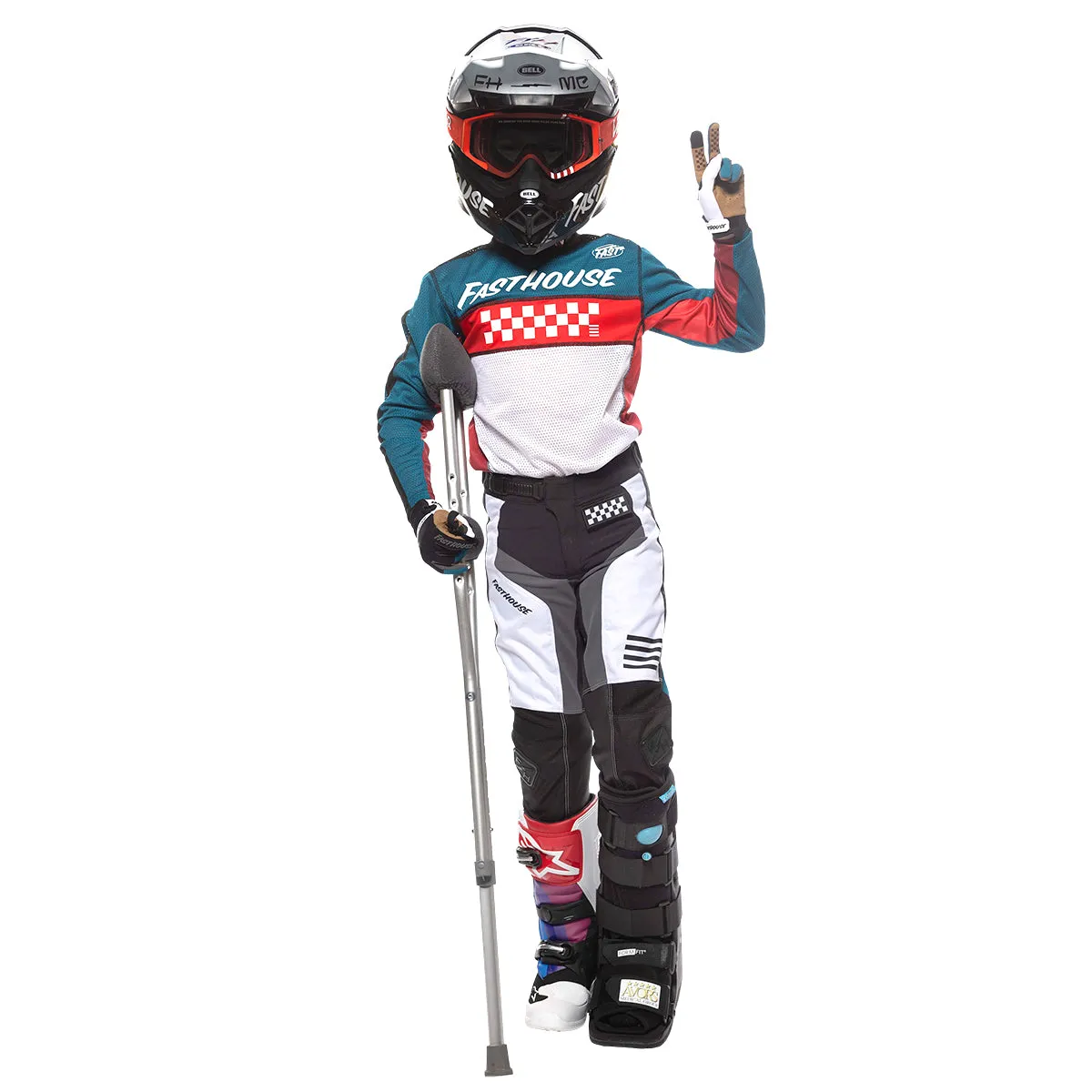 Grindhouse Mod Youth Pant - White/Black/Marine