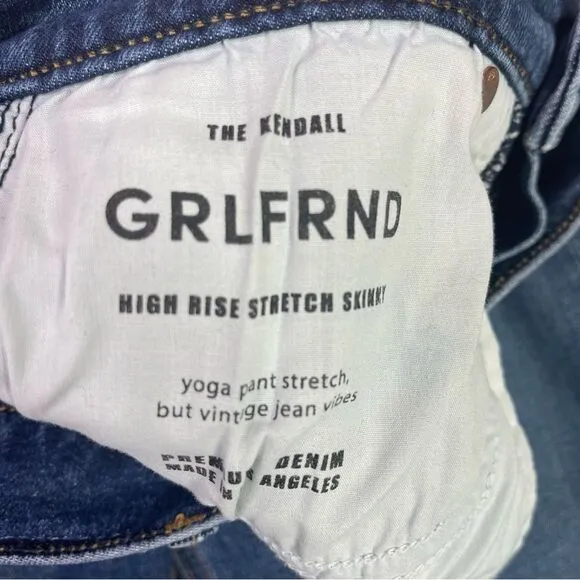 GRLFRND Kendall Jeans Women's 23 Blue Skinny High Rise Dark Denim Stretch