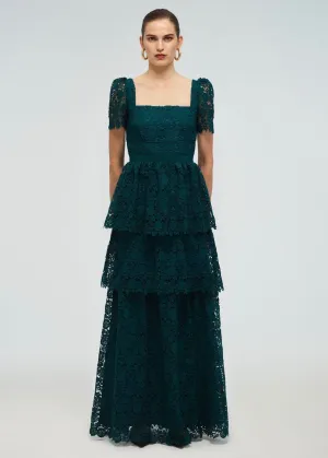 Guipure Maxi Dress (Deep Teal)