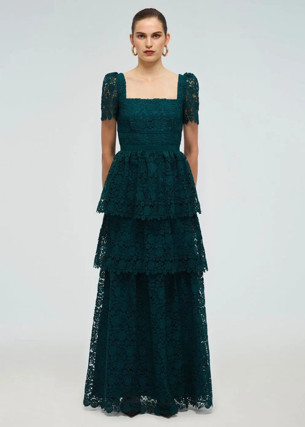 Guipure Maxi Dress (Deep Teal)
