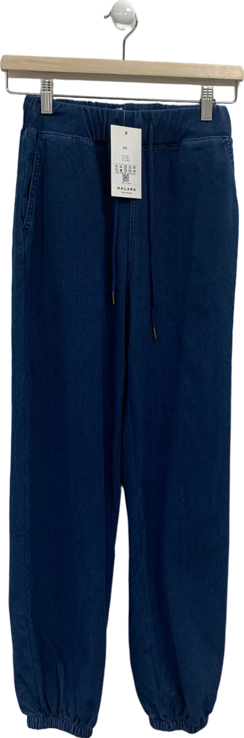 halara Blue High Waisted Pocketed Pants UK XS