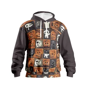 Halloween Themed Pumpkin Heads/ Googly Heads/ Men's Pullover Hoodies