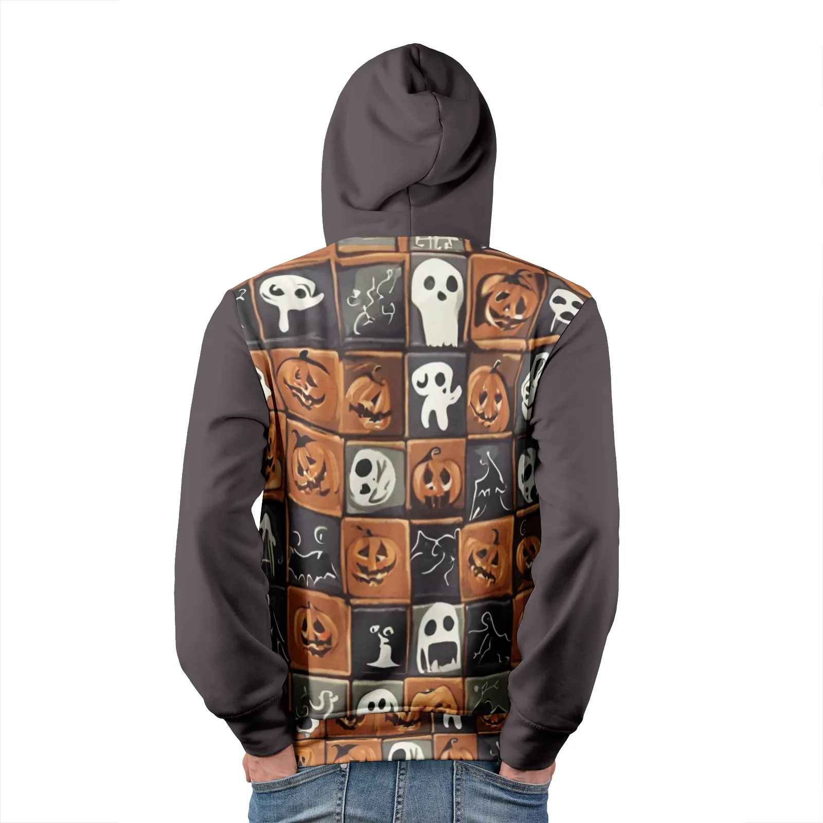 Halloween Themed Pumpkin Heads/ Googly Heads/ Men's Pullover Hoodies