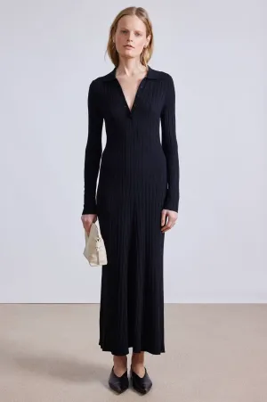 Hanly Fine Knit Dress, Black