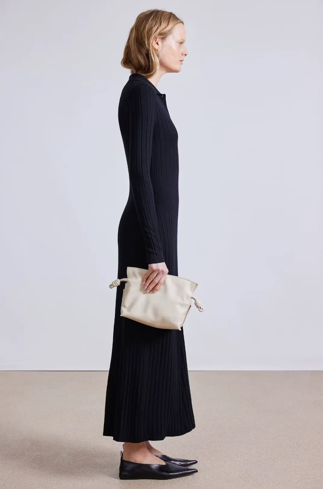 Hanly Fine Knit Dress, Black