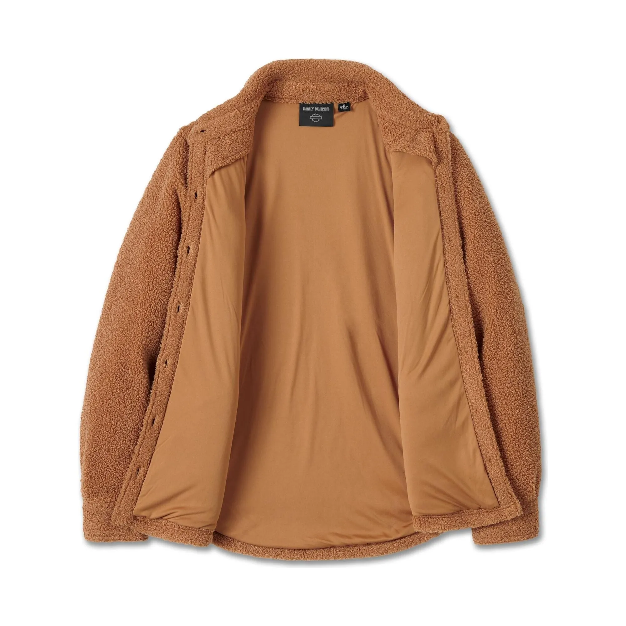 Harley-Davidson® Women's Harley-Davidson Sherpa Shirt Jacket - Cashew