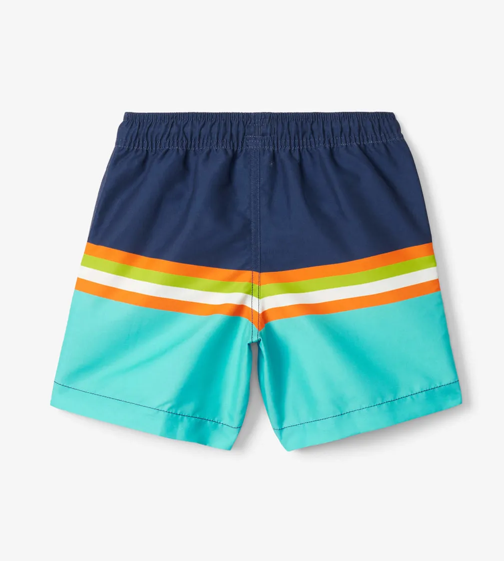 Hatley Turtle Stripes Swim Trunks
