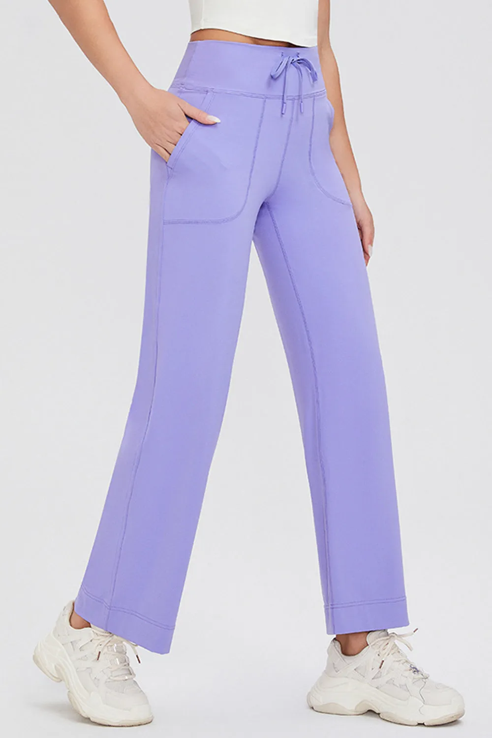 Hazel Blues® |  Basic Bae Drawstring High Waist Pants with Pockets