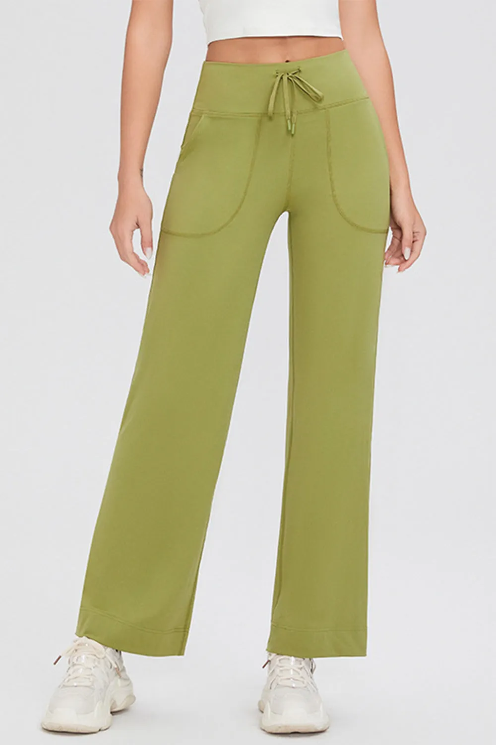 Hazel Blues® |  Basic Bae Drawstring High Waist Pants with Pockets