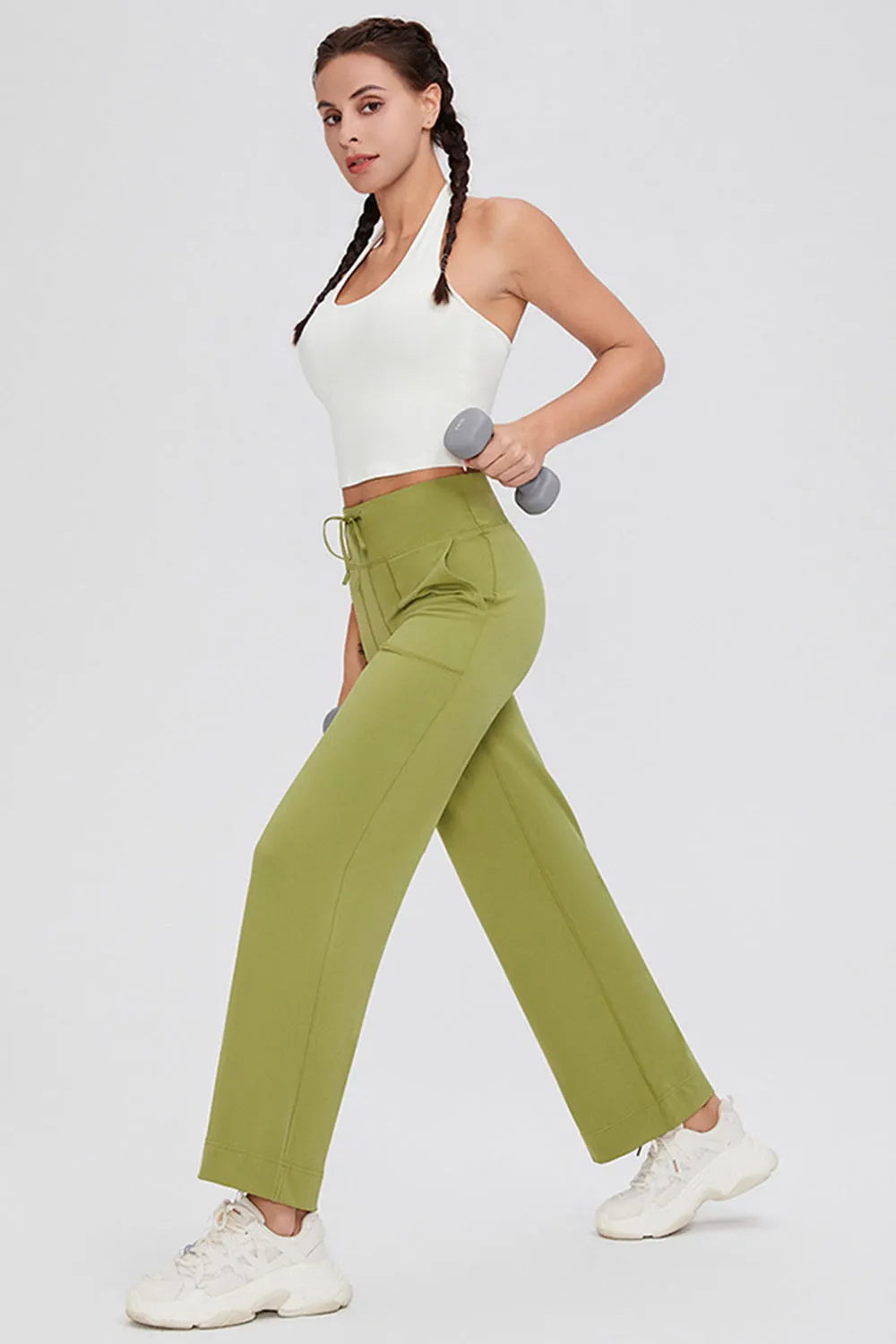 Hazel Blues® |  Basic Bae Drawstring High Waist Pants with Pockets