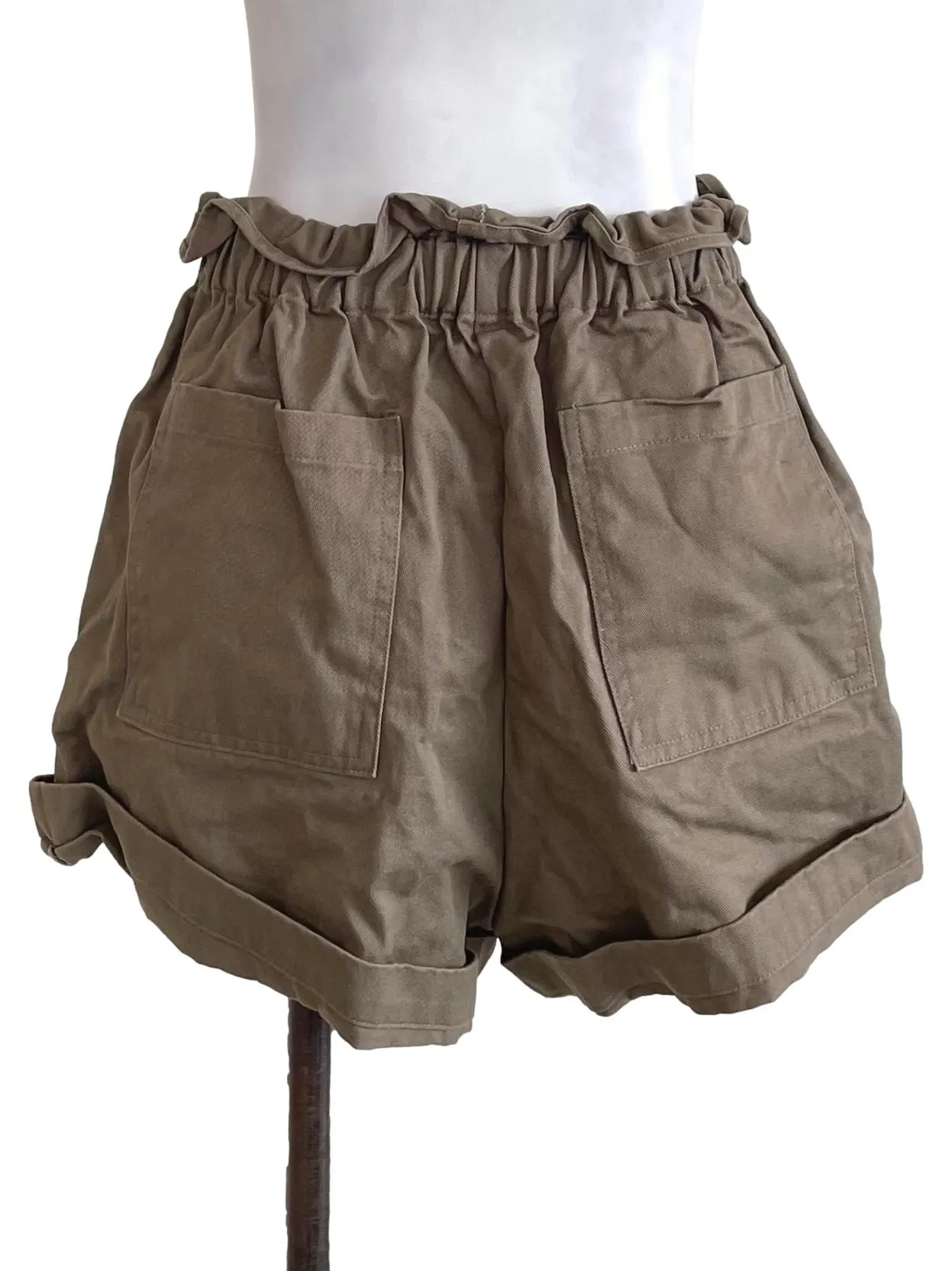 Hazel Wood Brown Ruffled Shorts LB