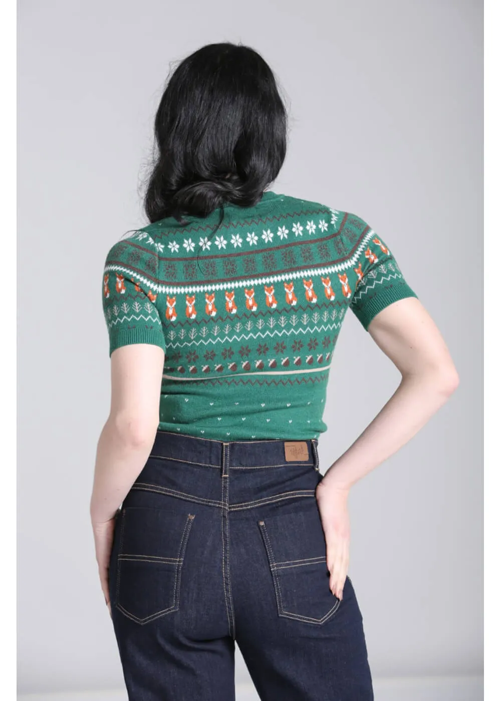 Hell Bunny Vixey 40's Jumper Green