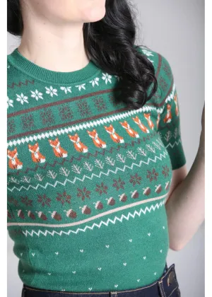 Hell Bunny Vixey 40's Jumper Green