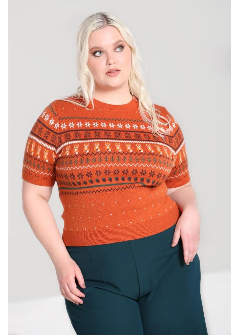 Hell Bunny Vixey 60's Jumper Brown