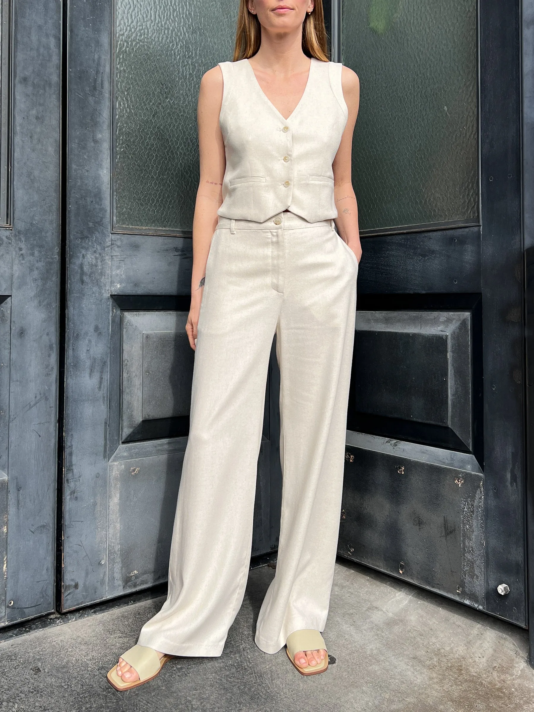Hepburn Pant in Marfa Twill - Natural