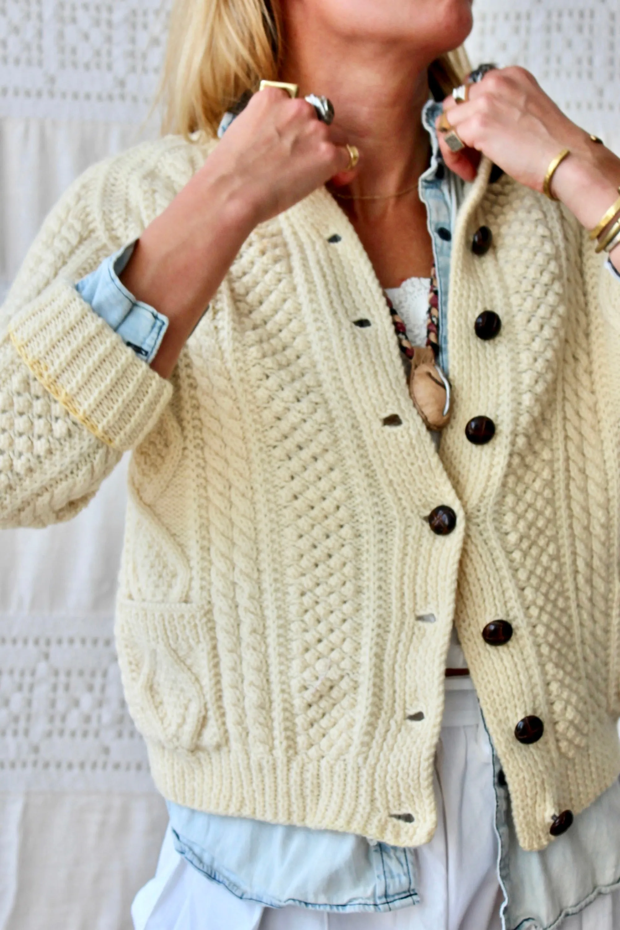 HF208 Vintage Irish Cable Sweater selected by The Highlands Foundry