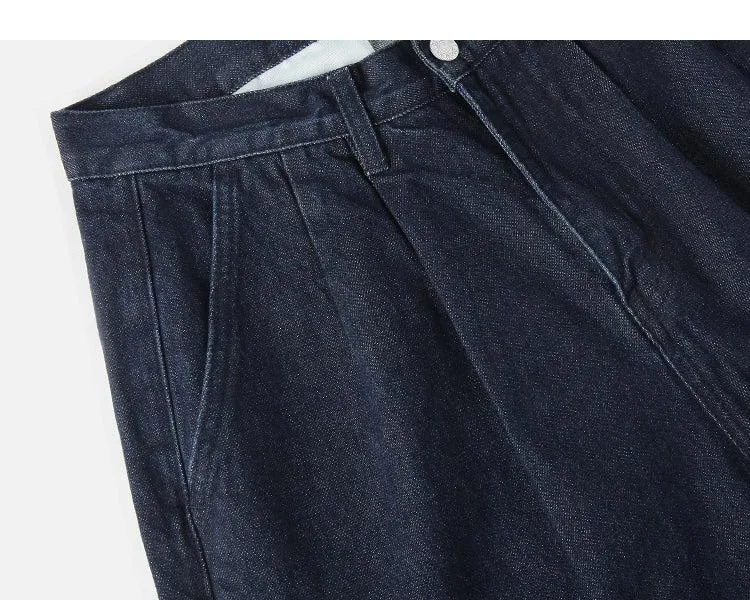 High-Waist Washed Jeans