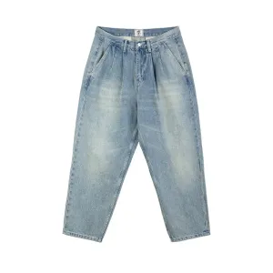 High-Waist Washed Jeans