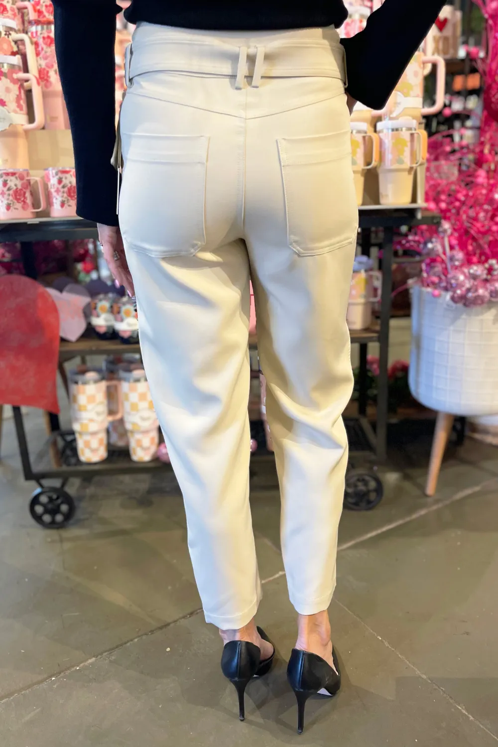 High Waisted Belted Utility Pant