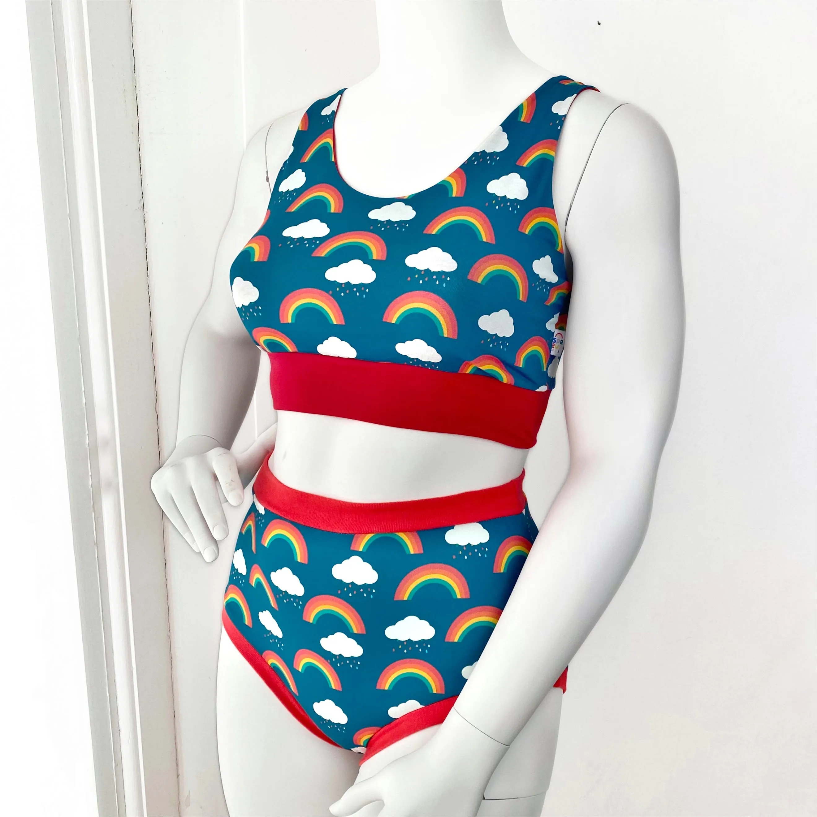 High Waisted Rainbow Adult Pants | Women's Knickers | Organic Cotton Underwear